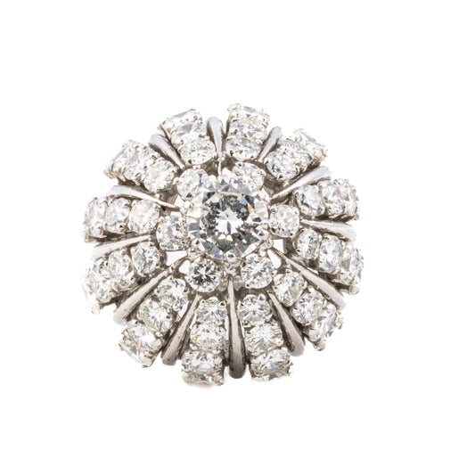 Platinum Diamond Dome Cocktail Ring