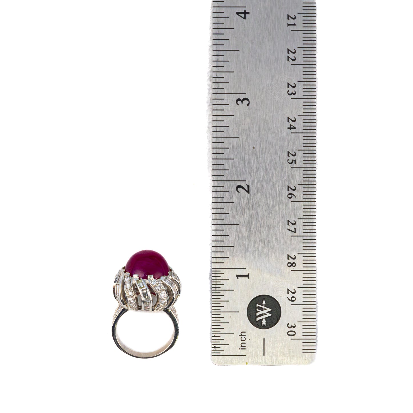 Multi Cut Diamond & Cabochon Ruby Ring