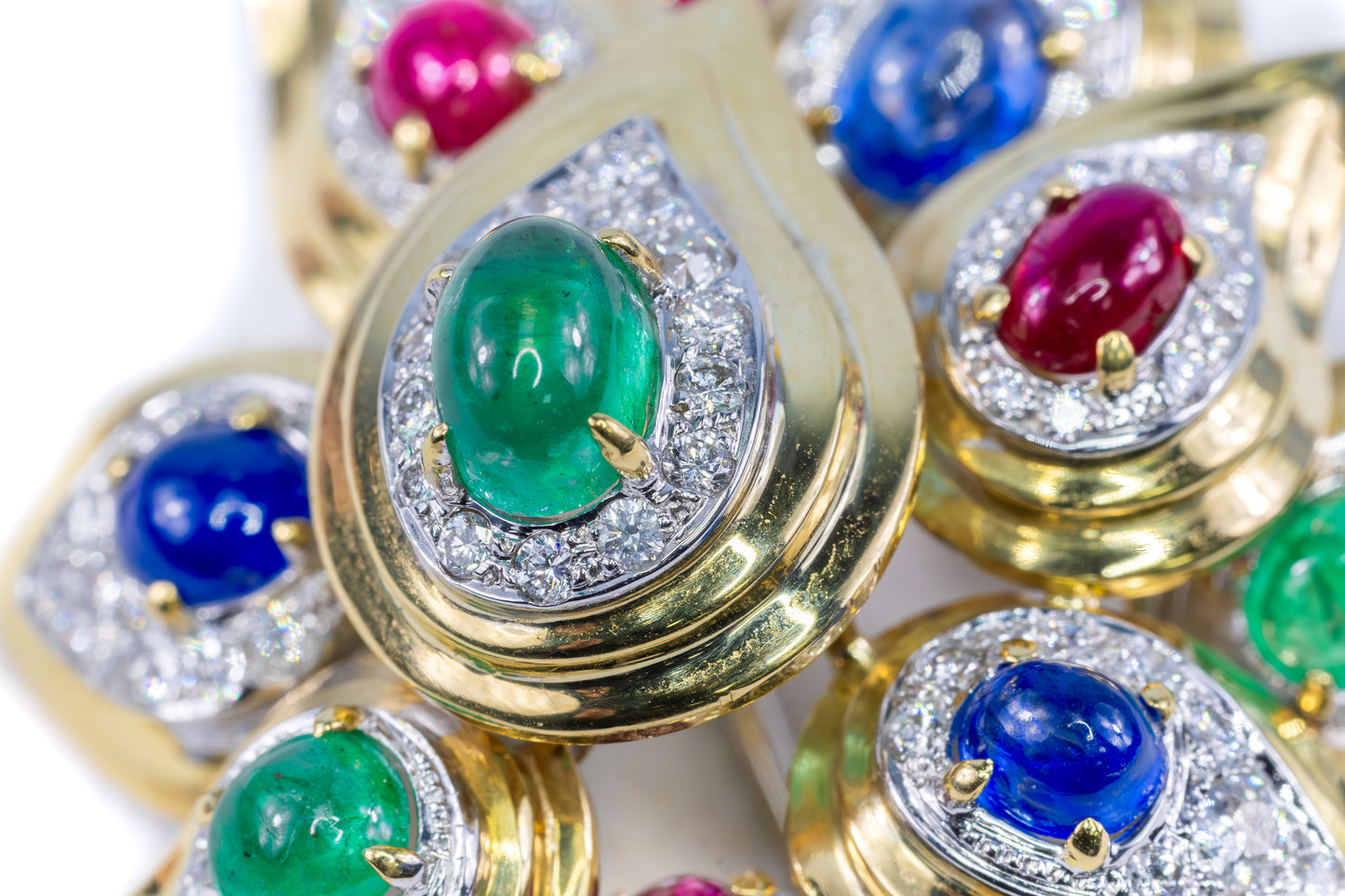 Bulgari Multi-Gemstone and Diamond Floral Brooch