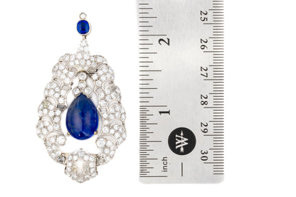 Antique Sapphire and Diamond Pendant