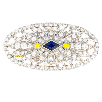 Art Deco Sapphire and Diamond Brooch