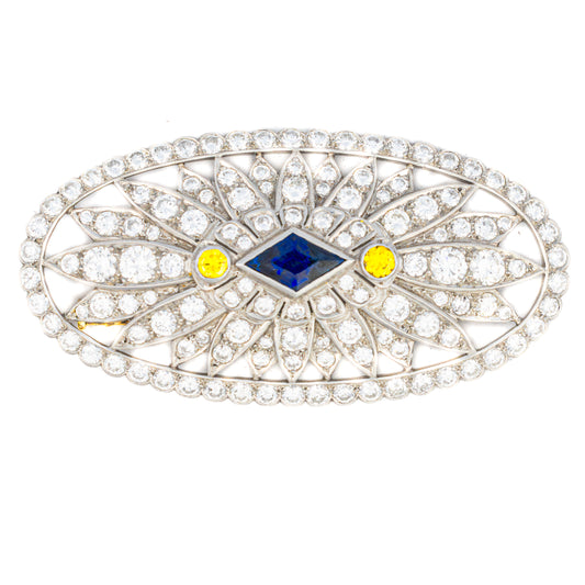 Art Deco Sapphire and Diamond Brooch