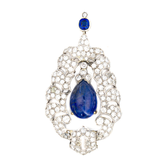 Antique Sapphire and Diamond Pendant