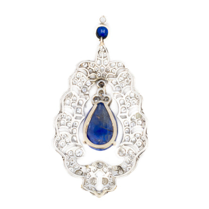Antique Sapphire and Diamond Pendant