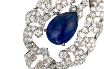 Antique Sapphire and Diamond Pendant