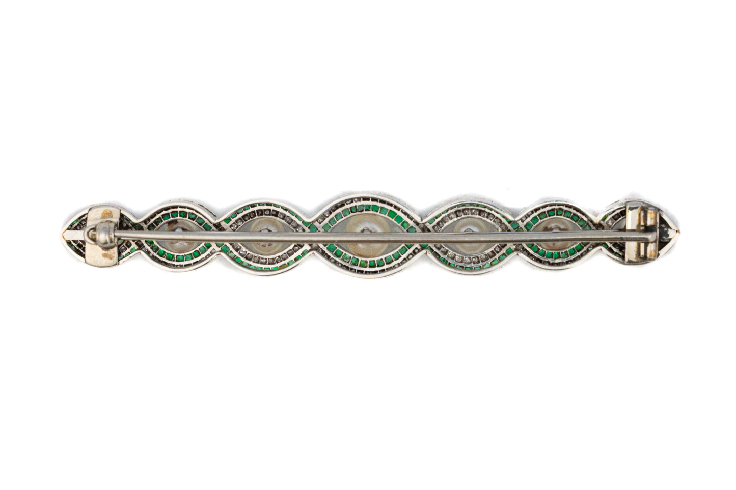 Diamond, Pearl & Emerald Brooch