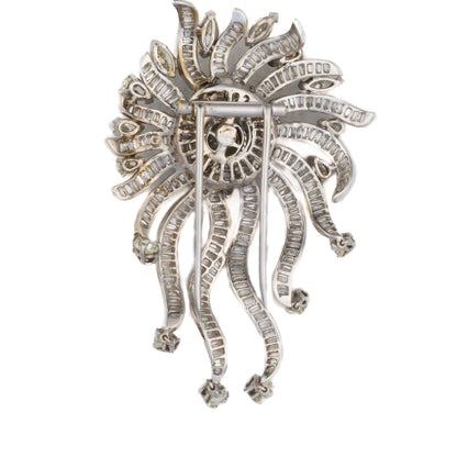 Multi Cut Diamond Dangle Brooch