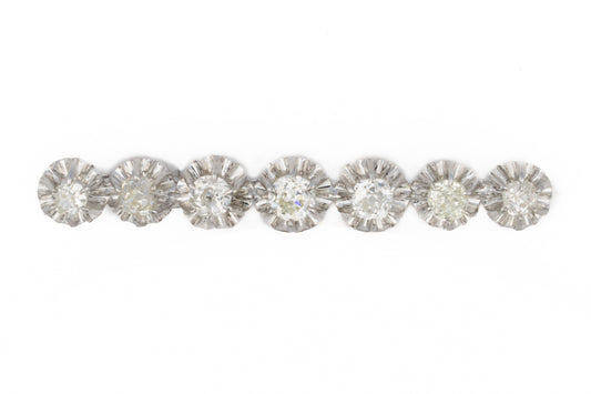 Art Deco Seven Diamond Platinum Bar Brooch