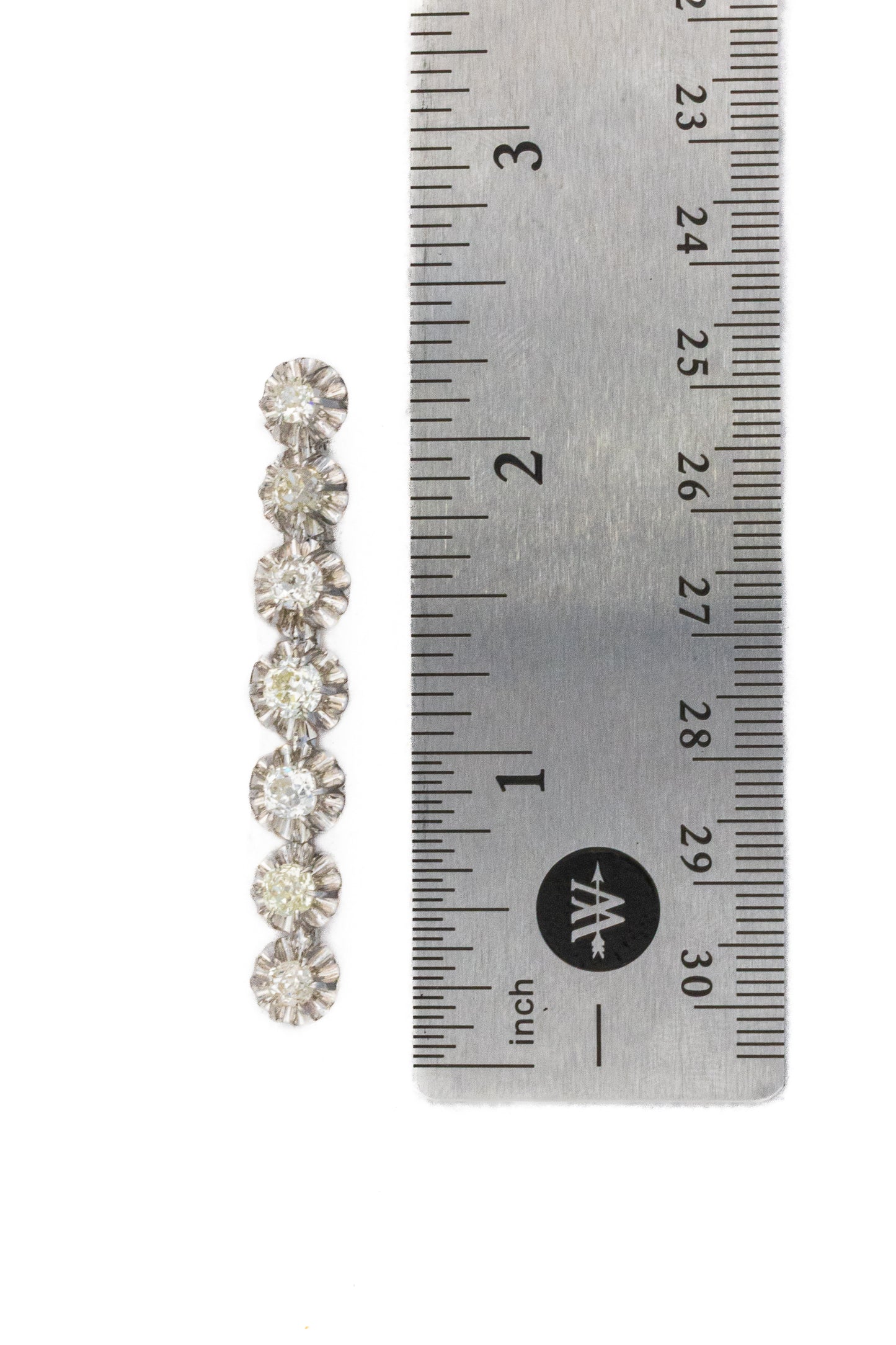 Art Deco Seven Diamond Platinum Bar Brooch