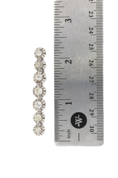 Art Deco Seven Diamond Platinum Bar Brooch
