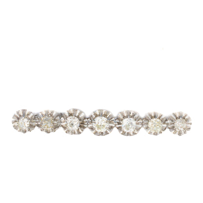 Art Deco Seven Diamond Platinum Bar Brooch