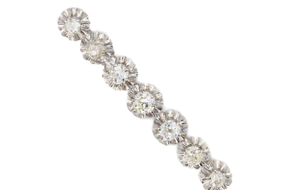 Art Deco Seven Diamond Platinum Bar Brooch
