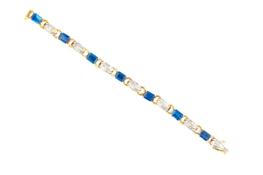 Baguette Cut Diamond & Sapphire Bracelet