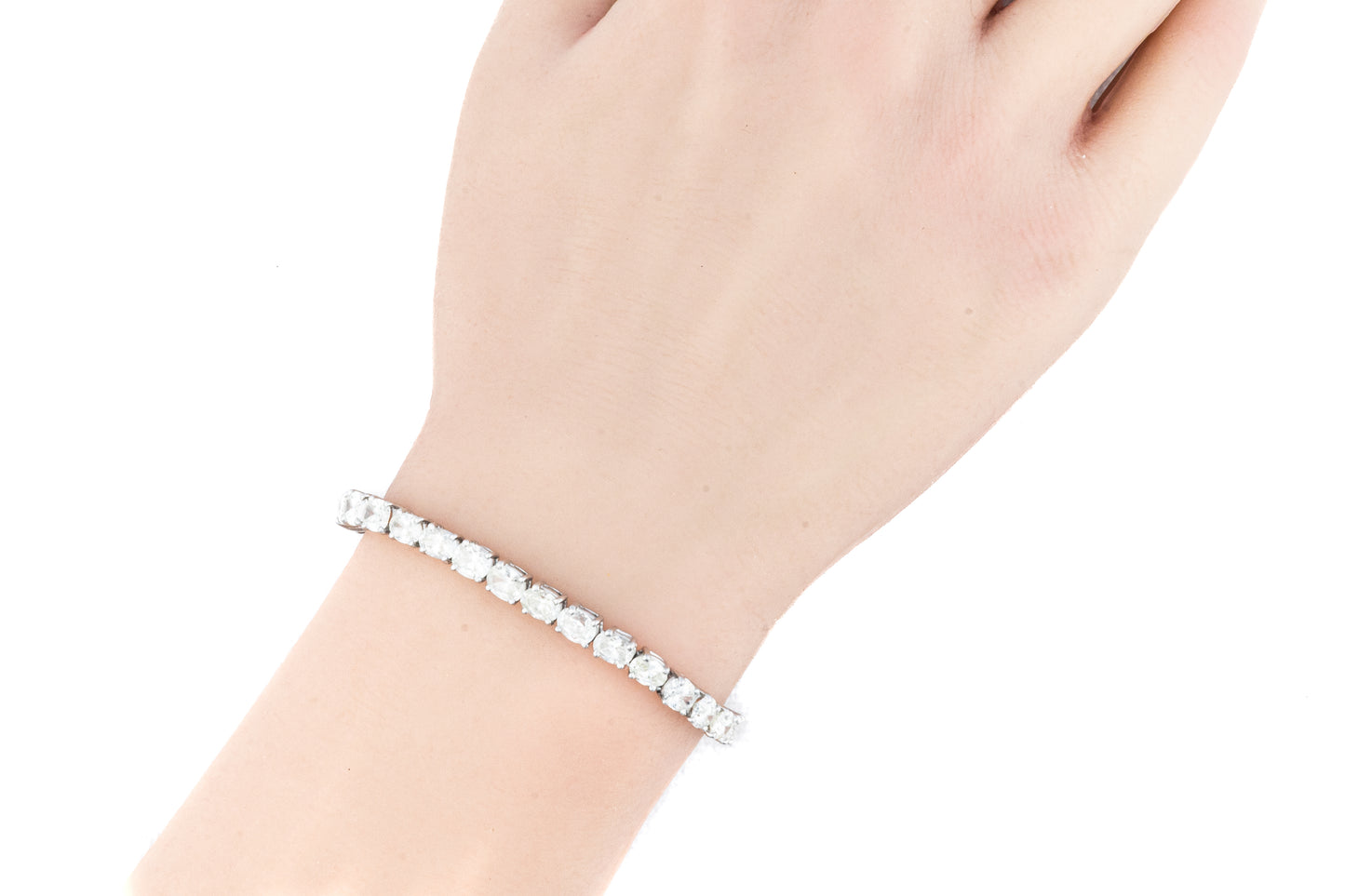 East West Oval Cut Diamond Tennis Bracelet