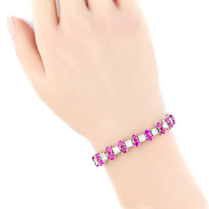 Diamond and Ruby Tennis Bracelet