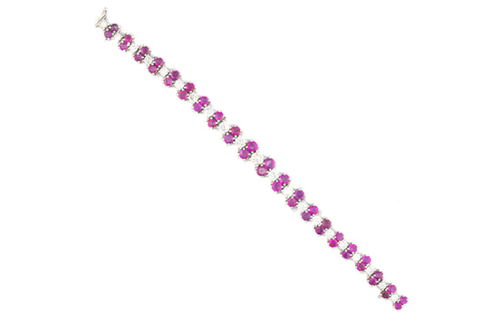 Diamond and Ruby Tennis Bracelet