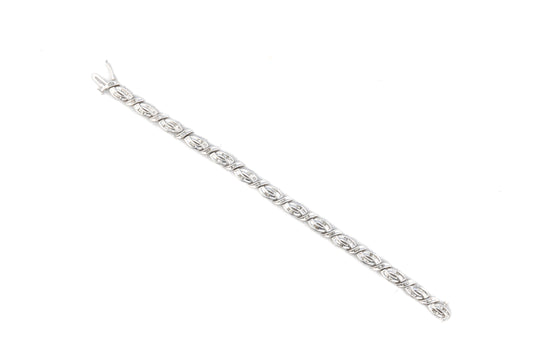 Round & Baguette Diamond Link Bracelet