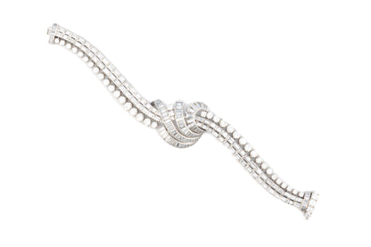 Diamond Ribbon Multi Row Bracelet