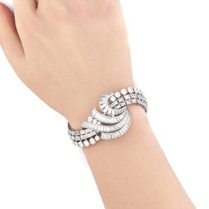 Diamond Ribbon Multi Row Bracelet