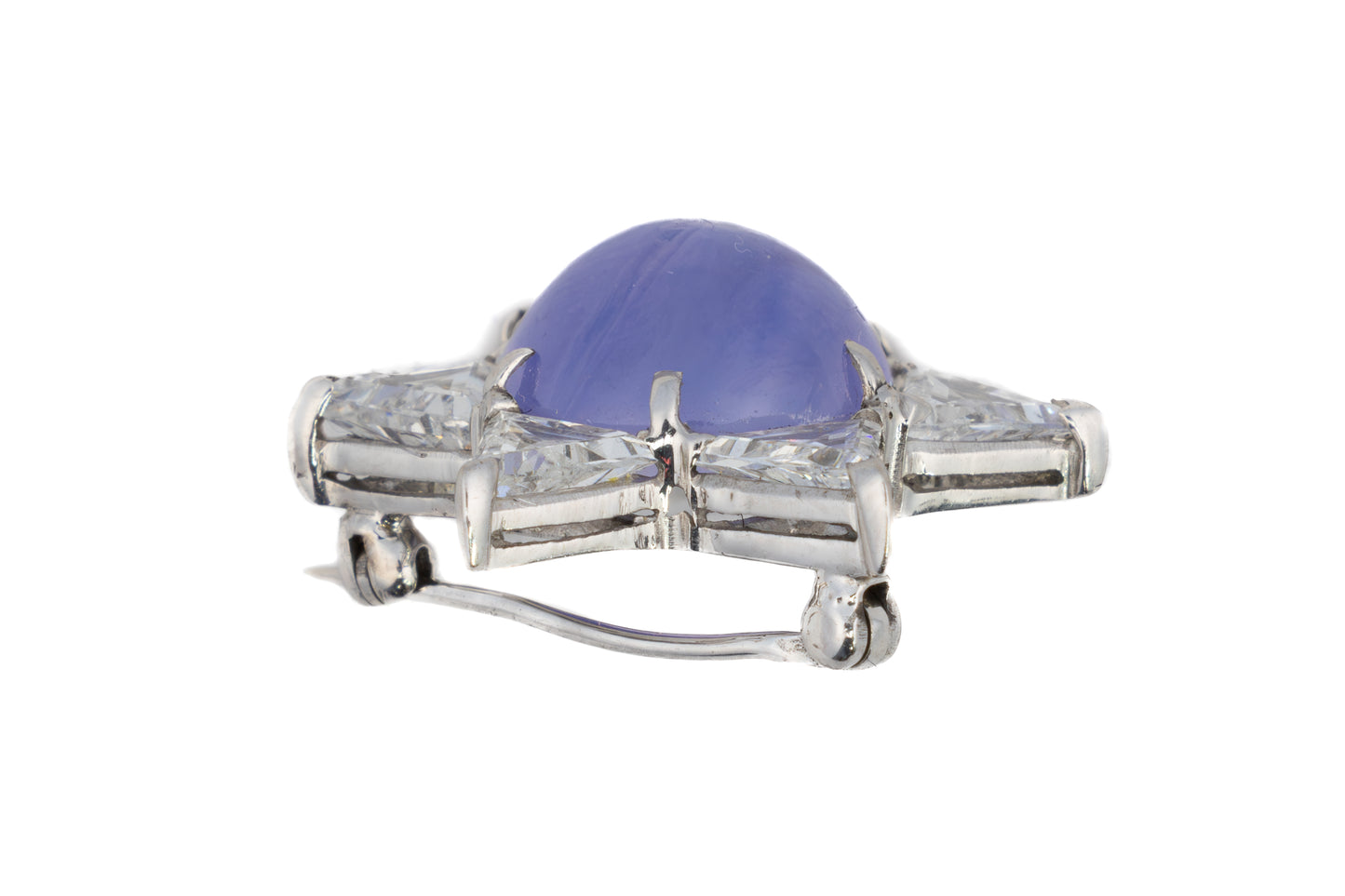 Rose Cut Diamond and Star Sapphire Star Brooch