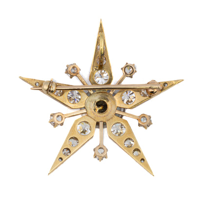 Tahitian Pearl and Diamond Starburst Brooch