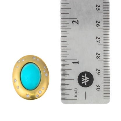 Angela Cummings for Tiffany & Co. Turquoise and Diamond Oval Earrings