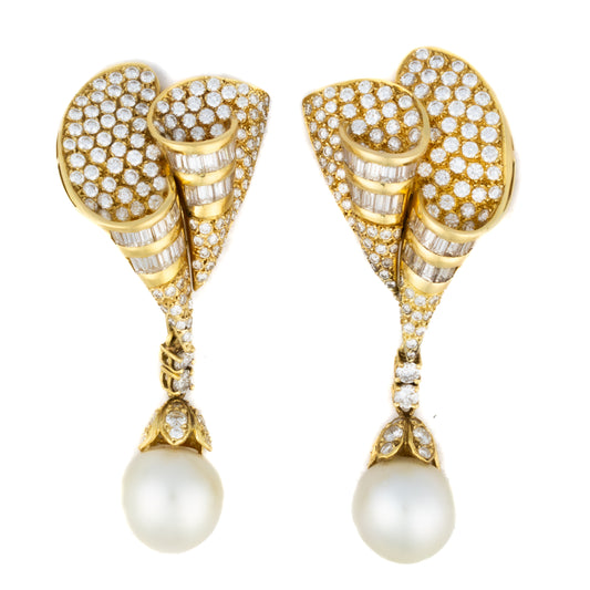 Diamond and Pearl Convertible Day & Night Earrings