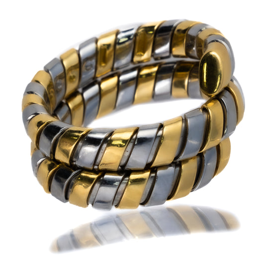 Bulgari Two-Tone Tubogas Serpenti Ring