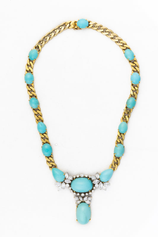 Emis Turquoise and Diamond Necklace