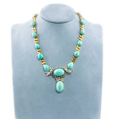 Emis Turquoise and Diamond Necklace