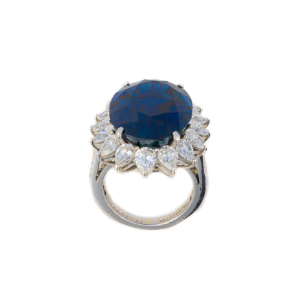 Tiffany & Co. Oval Sapphire and Diamond Ring