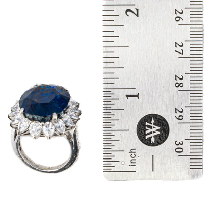 Tiffany & Co. Oval Sapphire and Diamond Ring