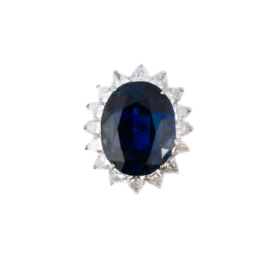 Tiffany & Co. Oval Sapphire and Diamond Ring