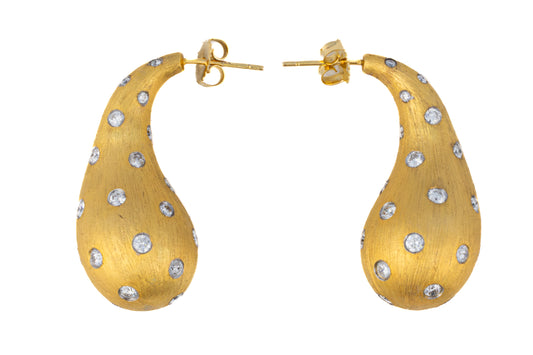 Diamond-Set Teardrop Earrings