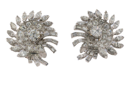 Radiant Diamond Cluster Earrings