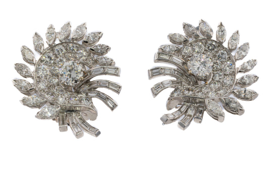 Radiant Diamond Cluster Earrings