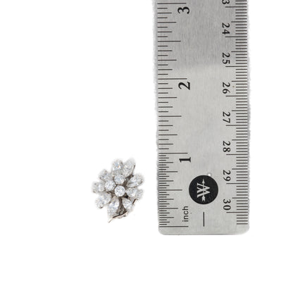 Platinum Diamond Floral Earrings