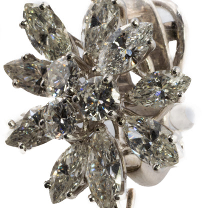 Platinum Diamond Floral Earrings
