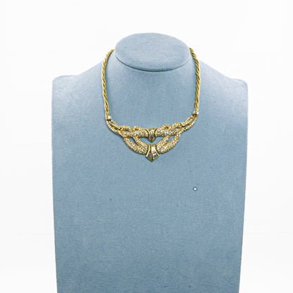 Round & Baguette Diamond Collar Necklace