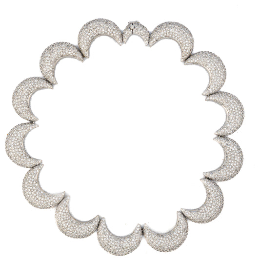 Diamond Pavé Scalloped Collar Necklace