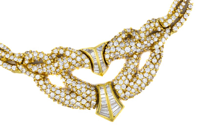 Round & Baguette Diamond Collar Necklace