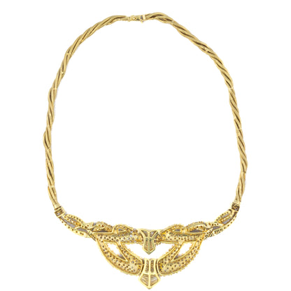 Round & Baguette Diamond Collar Necklace