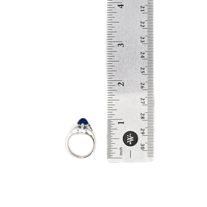 Cabochon Sapphire Solitaire Ring