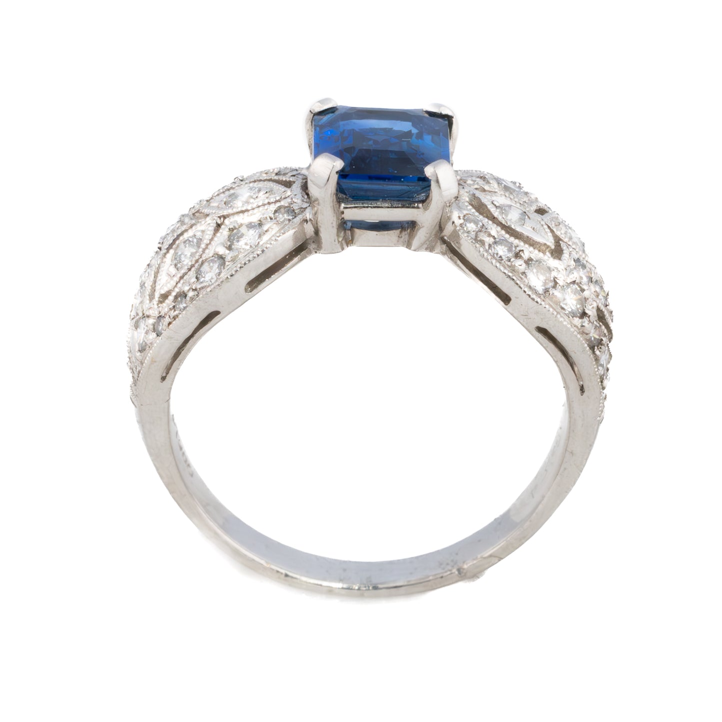 Sapphire and Diamond Filigree Ring