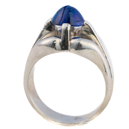 Cabochon Sapphire Solitaire Ring
