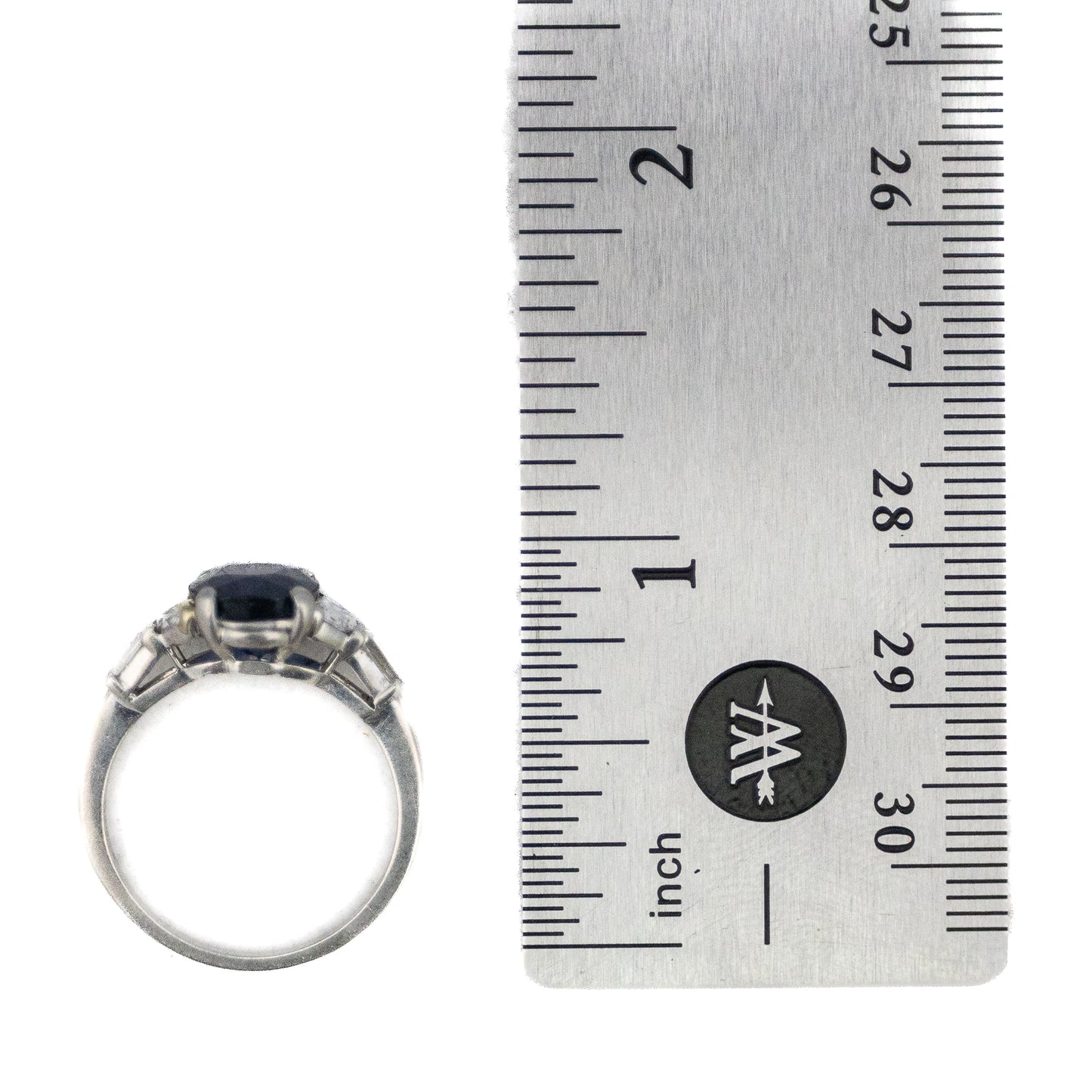 Fougeray Platinum Oval Sapphire and Diamond Ring