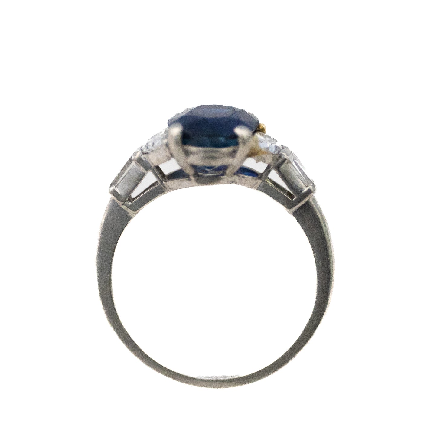 Fougeray Platinum Oval Sapphire and Diamond Ring