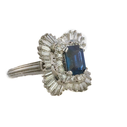 Sapphire and Diamond Ballerina Ring