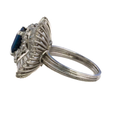 Sapphire and Diamond Ballerina Ring