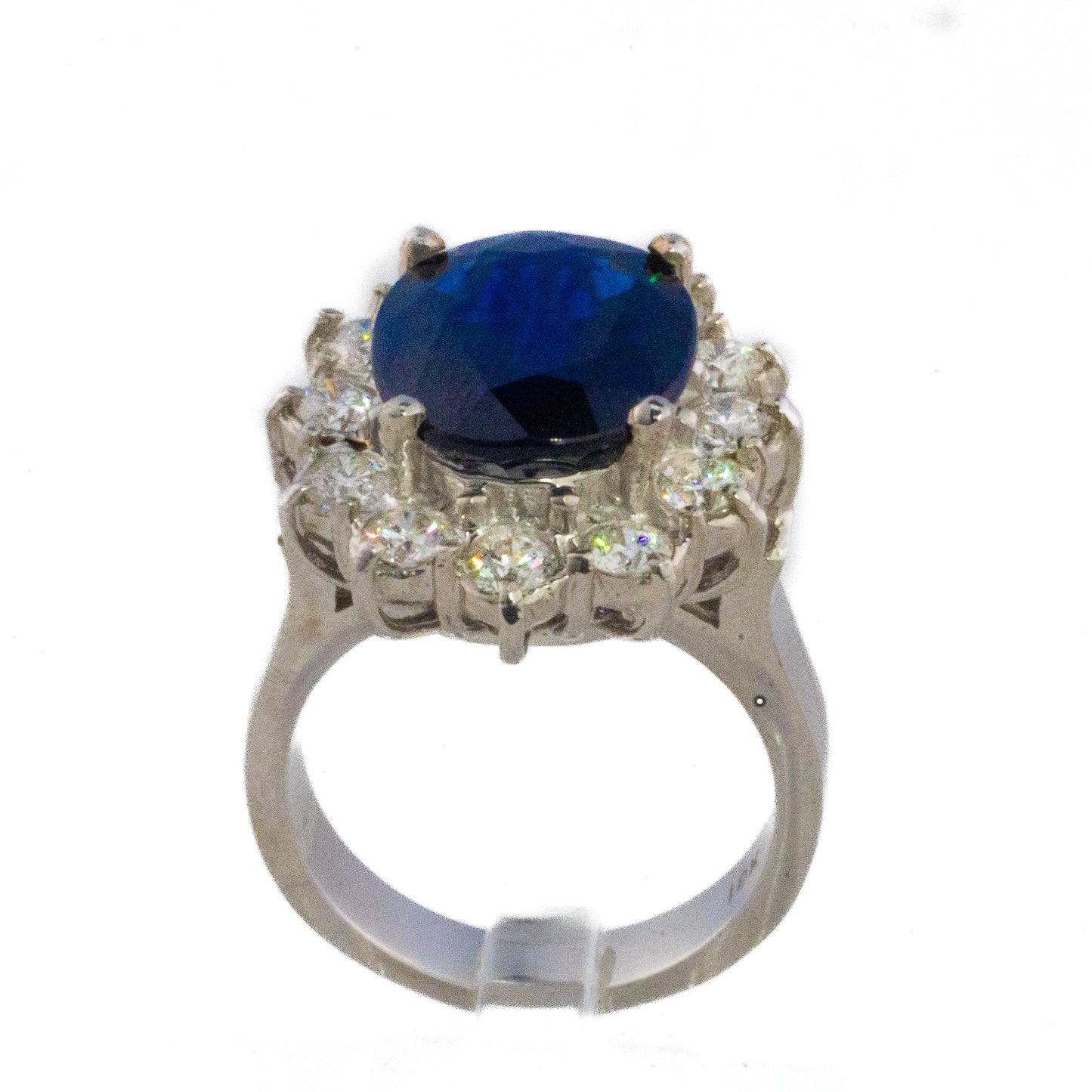 Sapphire and Diamond Halo Ring